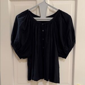 Doen Black Puff Sleeve Blouse